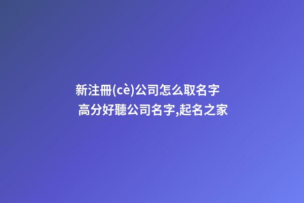 新注冊(cè)公司怎么取名字 高分好聽公司名字,起名之家-第1張-公司起名-玄機(jī)派